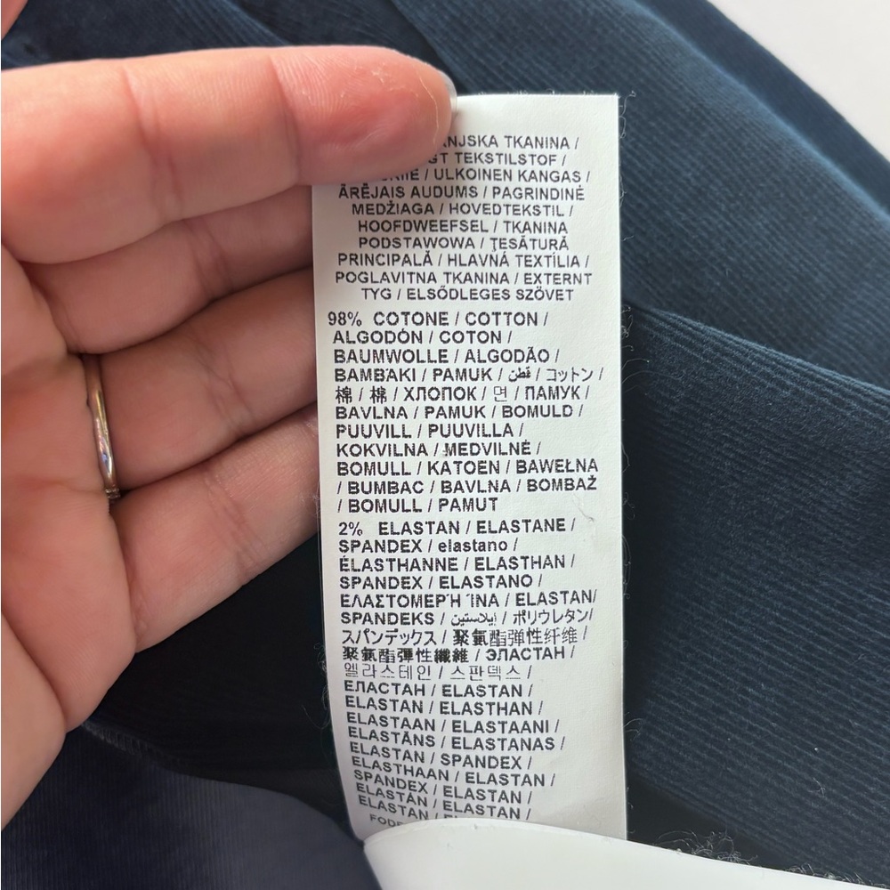 Piazza Sempione Blue Corduroy Double-Breasted Blazer – Size 44 (Made in Italy) - Picture 10 of 15